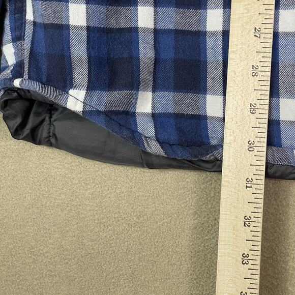 Big Mac Jacket Mens XL Blue Plaid Lined Puffer Flannel Chest Pockets Snap Up - Picture 7 of 12